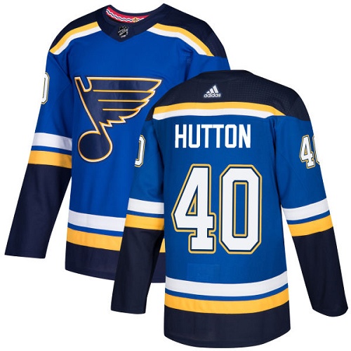 Adidas St.Louis Blues #40 Carter Hutton Blue Home Authentic Stitched Youth NHL Jersey